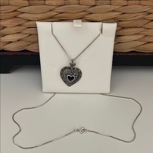 Elegant Silver Filigree Heart Necklace